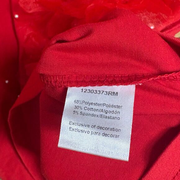 Twelfth Love Red‎ Floral Embellished Top Size Small - Picture 7 of 8